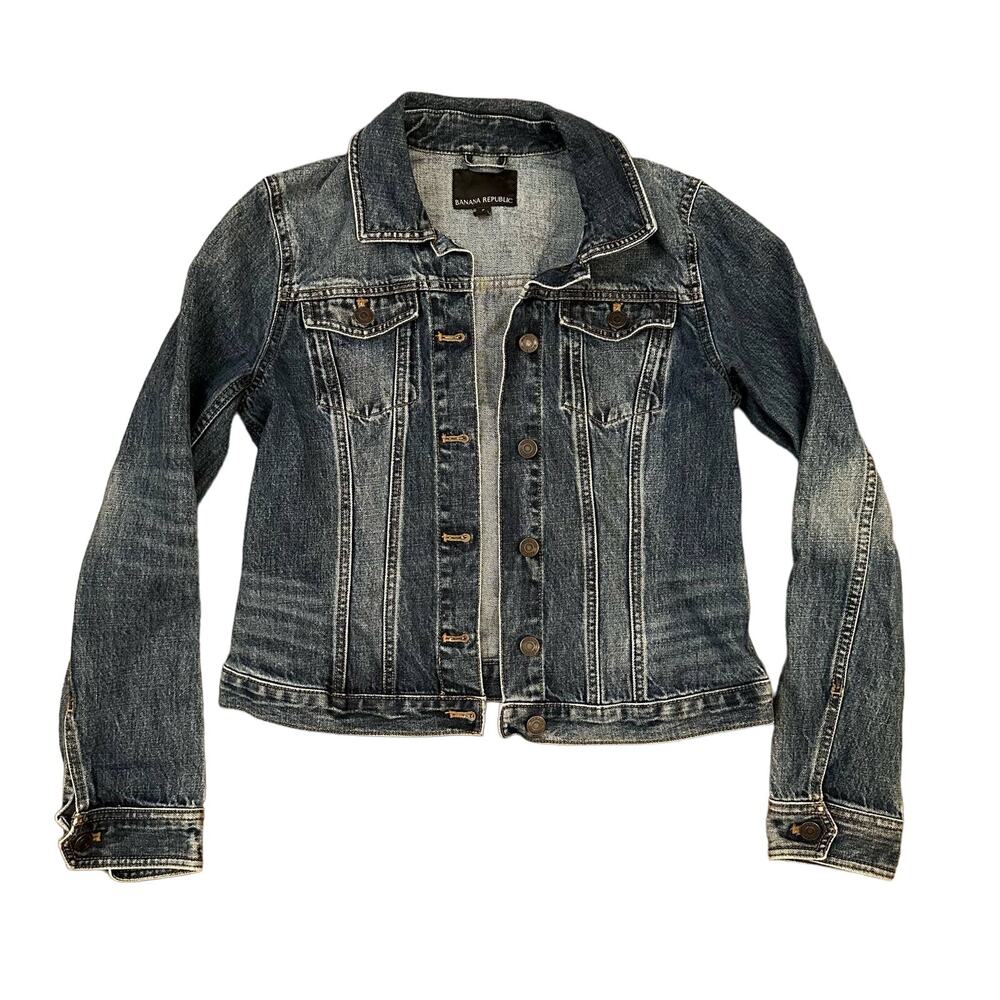 Banana Republic Crop Denim Jacket Medium Blue Small